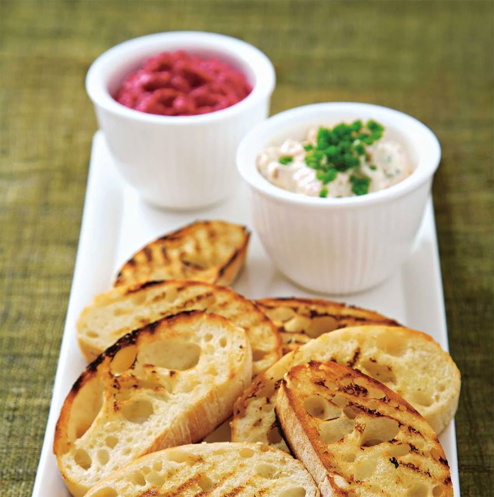 Grilled Turkish Bread with trio Dips